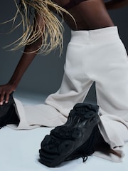 Nike Light Wood Natural Phoenix Fleece High Waisted Wide Leg Joggers - Image 4 of 5