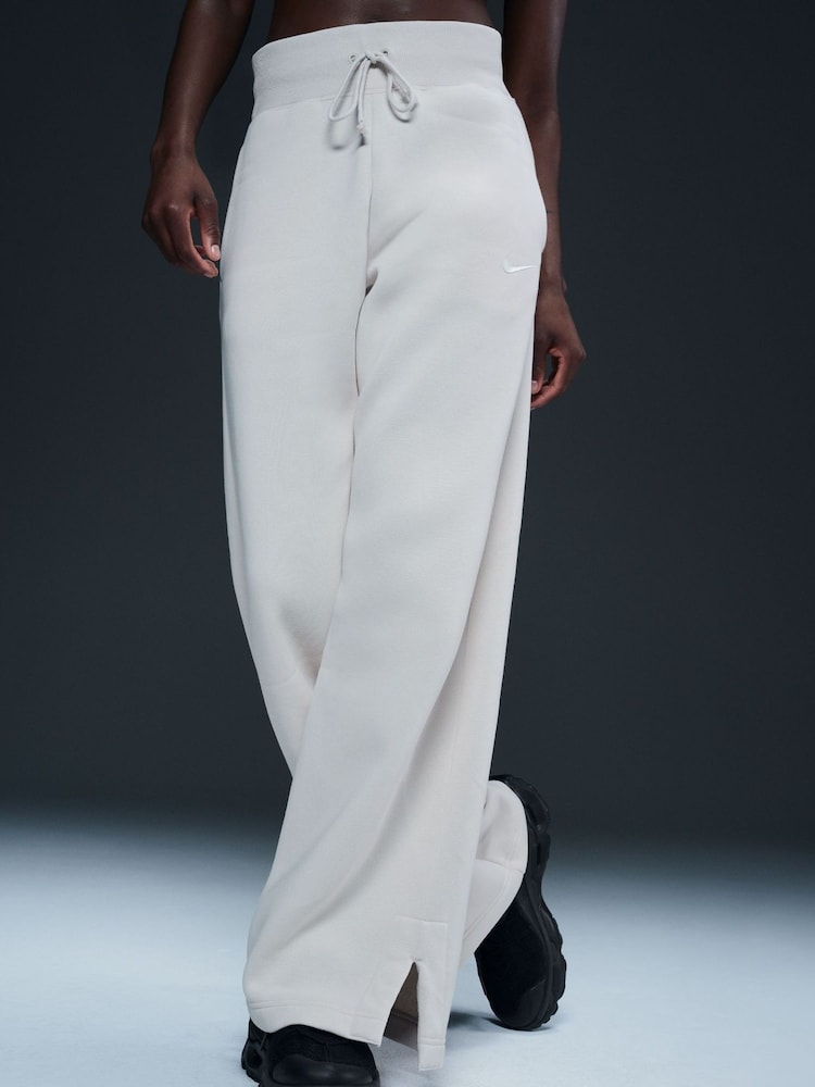 Nike Light Wood Natural Phoenix Fleece High Waisted Wide Leg Joggers - Image 5 of 5