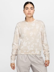 Nike Light Wood Natural Sportswear French Terry Floral Print Crew-Neck Sweatshirt - Image 1 of 3