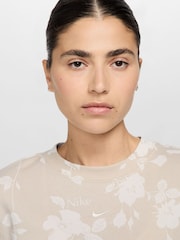 Nike Light Wood Natural Sportswear French Terry Floral Print Crew-Neck Sweatshirt - Image 3 of 3