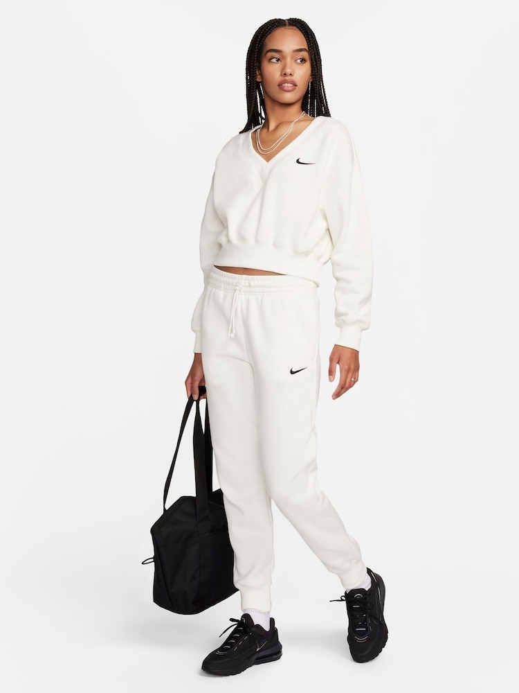 Nike Natural Phoenix Fleece Mid Rise Joggers - Image 8 of 8
