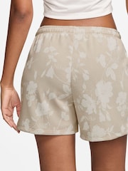 Nike Light Wood Natural Sportswear French Terry Mid-Rise 4" Floral Print Shorts - Image 2 of 4