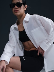 Nike White Oversized Long Sleeve Poplin Button-Up Shirt - Image 4 of 5
