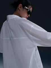 Nike White Oversized Long Sleeve Poplin Button-Up Shirt - Image 5 of 5