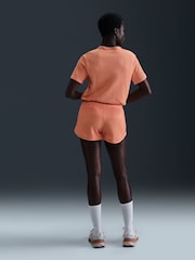 Nike Apricot Orange Sportswear Chill Waffle Loose Short Sleeve Top - Image 2 of 6