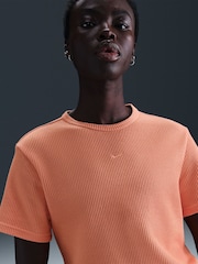 Nike Apricot Orange Sportswear Chill Waffle Loose Short Sleeve Top - Image 4 of 6