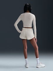 Nike White Sportswear Chill Knit Mid-Rise Waffle 3" Shorts - Image 2 of 5