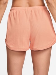 Nike Apricot Orange Sportswear Chill Knit Mid-Rise Waffle 3" Shorts - Image 2 of 4