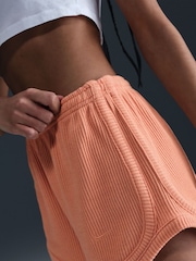 Nike Apricot Orange Sportswear Chill Knit Mid-Rise Waffle 3" Shorts - Image 5 of 5