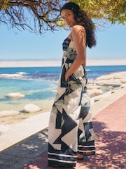 Monochrome Shirred Bandeau Jumpsuit - Image 1 of 9