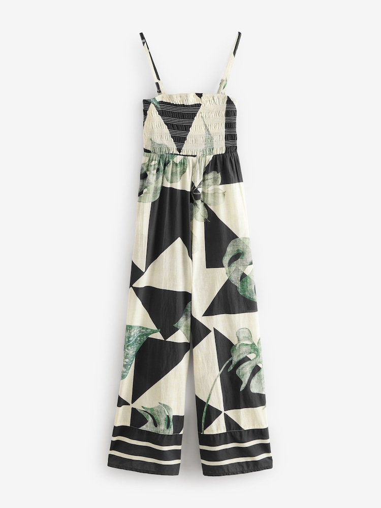 Monochrome Shirred Bandeau Jumpsuit - Image 7 of 9