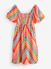 Multi Bright Puff Sleeve Off Shoulder Midi Dress - Image 7 of 9