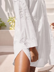 White Textured Cornelli Cover-Up Shirt - Image 5 of 8