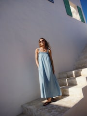 Blue Maxi Summer Dress Containing TENCEL™? lyocell - Image 1 of 9