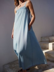 Blue Maxi Summer Dress Containing TENCEL™? lyocell - Image 4 of 9