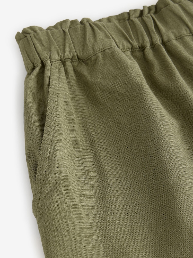 Khaki Green 100% Cotton Bermuda Shorts - Image 7 of 7