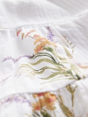 White Ground Textured Off Shoulder 100% Cotton Mini Skort - Image 8 of 9
