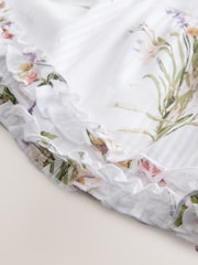 White Ground Textured Off Shoulder 100% Cotton Mini Skort - Image 9 of 9