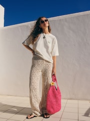 Camel Crochet Wide Leg Trousers - Image 2 of 6