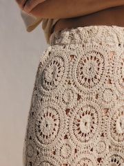 Camel Crochet Wide Leg Trousers - Image 6 of 6