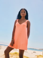 Coral rosa - 100% Cotton Jersey Playsuit - Imagen 1 de 7