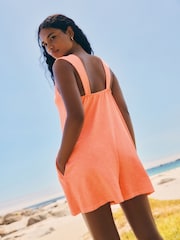 Coral rosa - 100% Cotton Jersey Playsuit - Imagen 2 de 7