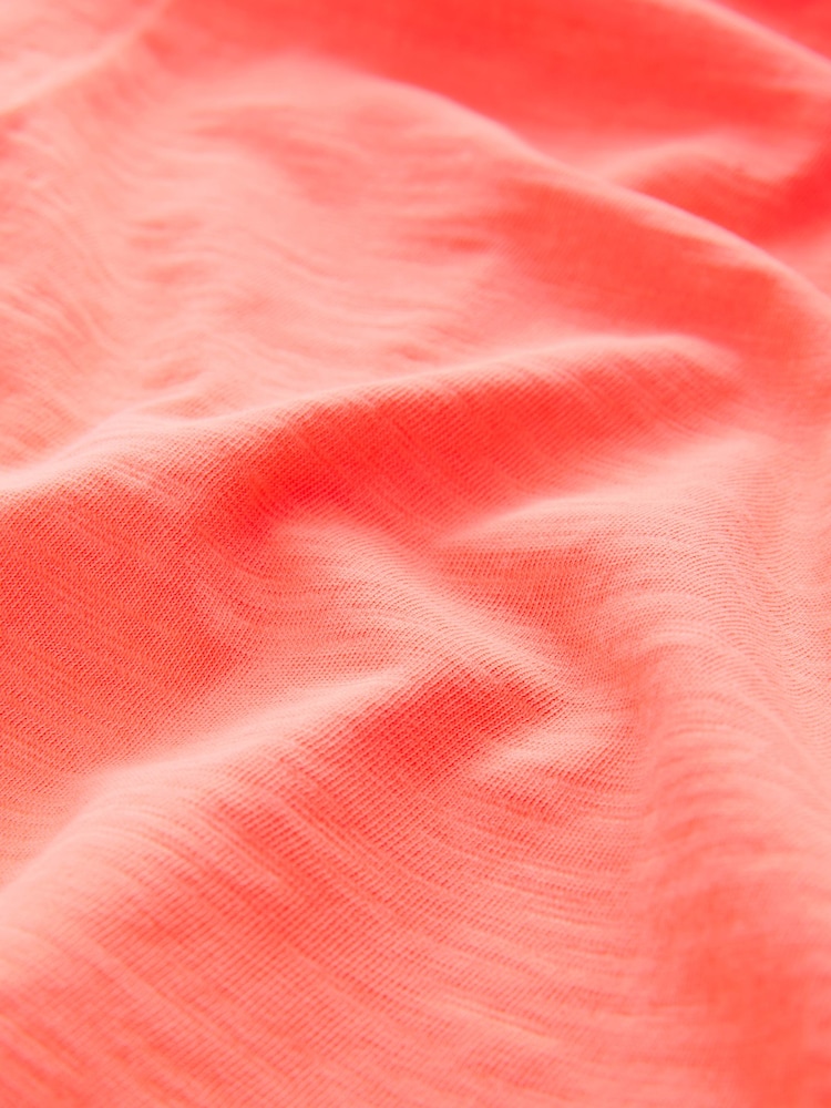 Coral Pink 100% Cotton Jersey Playsuit - Image 6 of 7