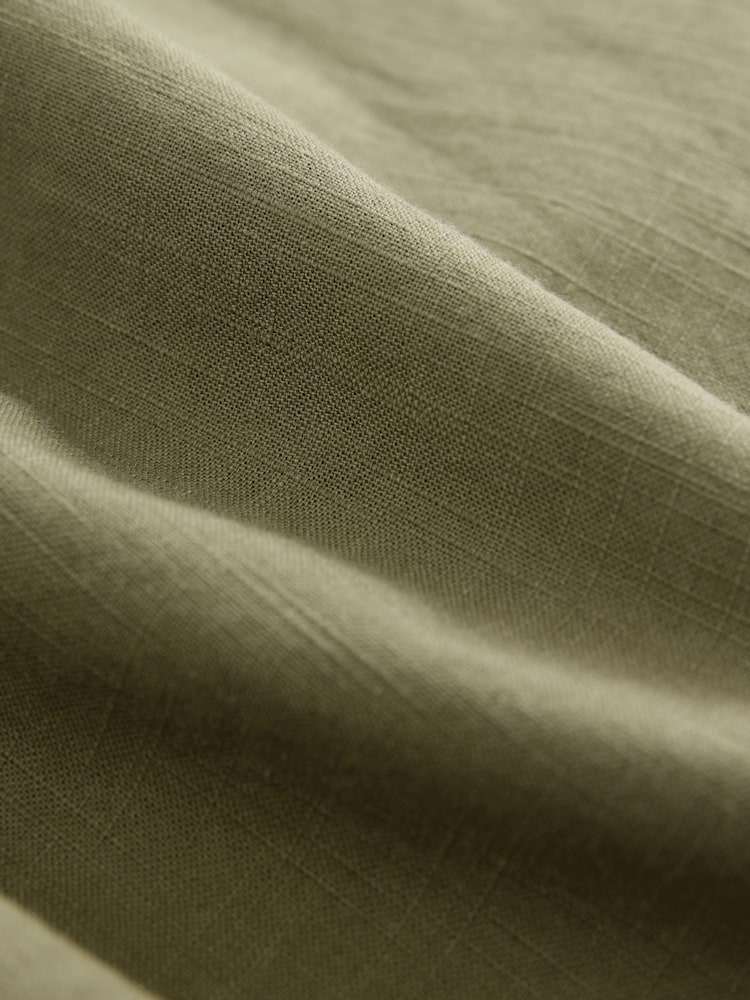 Khaki Green Mini Summer 100% Cotton Dress - Image 5 of 6