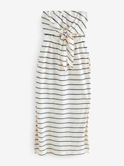 Navy Blue Jersey Bandeau Midi Dress - Image 6 of 8