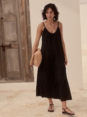 Black Textured Jersey Maxi Dress - Image 1 of 5
