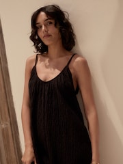 Black Textured Jersey Maxi Dress - Image 4 of 5