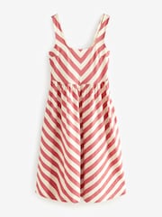 Coral/Ecru Jersey Midi Summer Dress - Image 5 of 6
