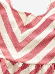 Coral/Ecru Jersey Midi Summer Dress - Image 6 of 6