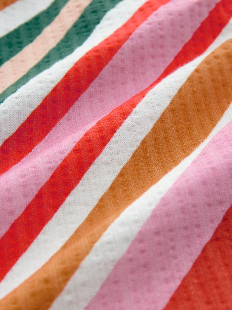 Pink/Orange Bandeau Shirred Playsuit - Image 6 of 7