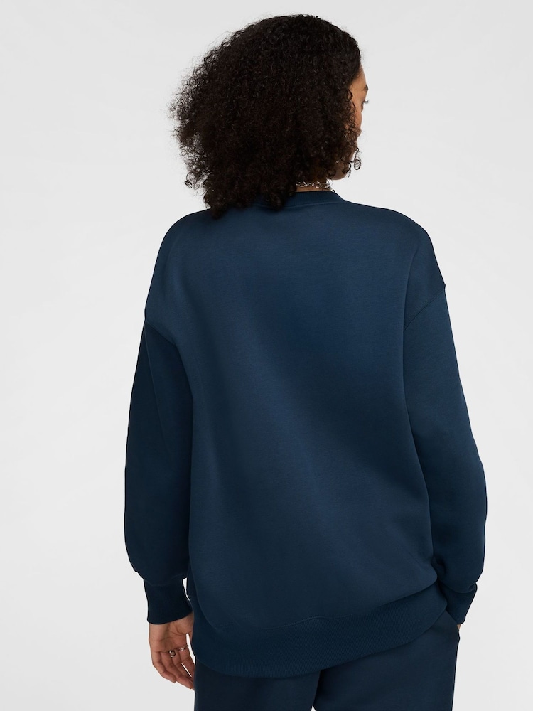 Nike Navy Oversized Phoenix Fleece Crew Neck Sweatshirt - Image 2 of 7