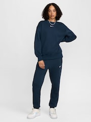 Nike Navy Oversized Phoenix Fleece Crew Neck Sweatshirt - Image 3 of 7
