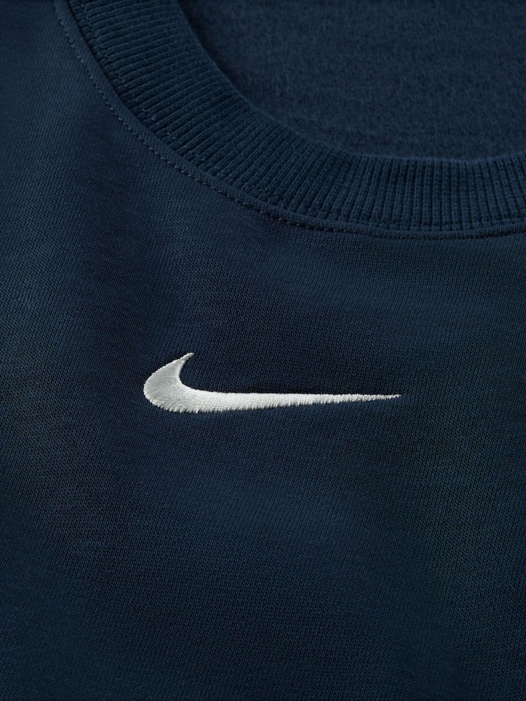 Nike Navy Oversized Phoenix Fleece Crew Neck Sweatshirt - Image 7 of 7