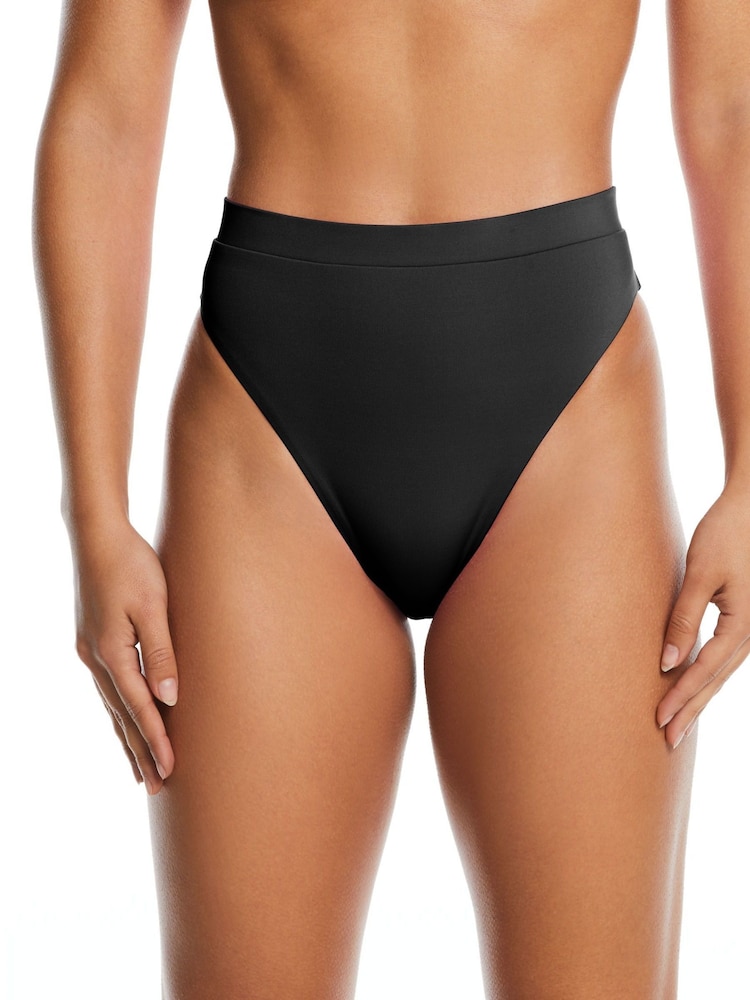 Nike Black High Waisted Bikini Bottoms - Image 1 of 5 Nike Black High Waisted Bikini Bottoms - Image 1 of 5