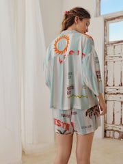 Blue Stripe Toucan - Conjunto de pijama corto abotonado - Imagen 4 de 8