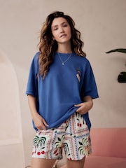 Blue Toucan 100% Cotton Graphic Short Sleeve Pyjamas - Image 1 of 7
