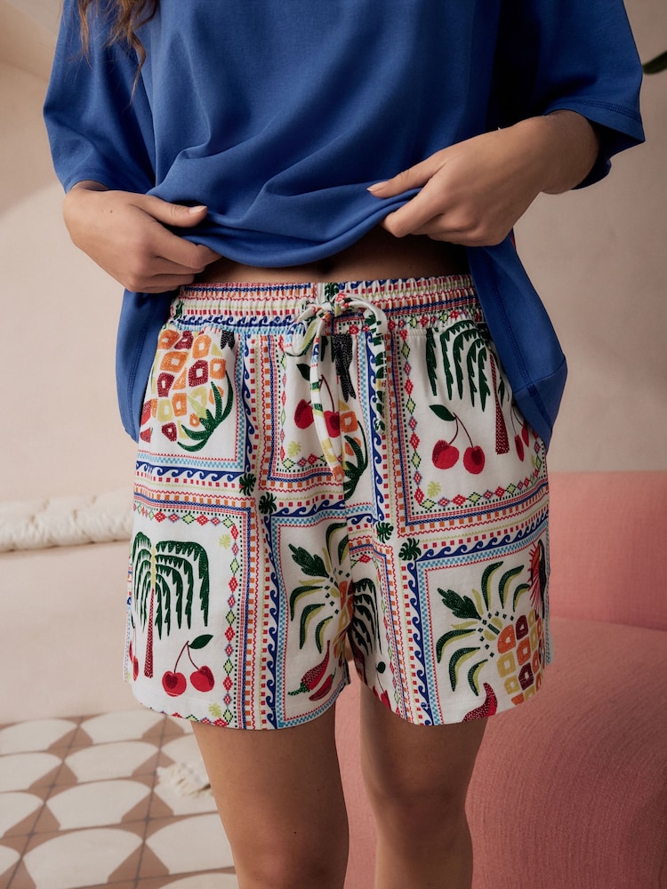 Blue Toucan 100% Cotton Graphic Short Sleeve Pyjamas - Image 6 of 7