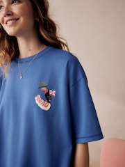 Blue Toucan 100% Cotton Graphic Short Sleeve Pyjamas - Image 7 of 7