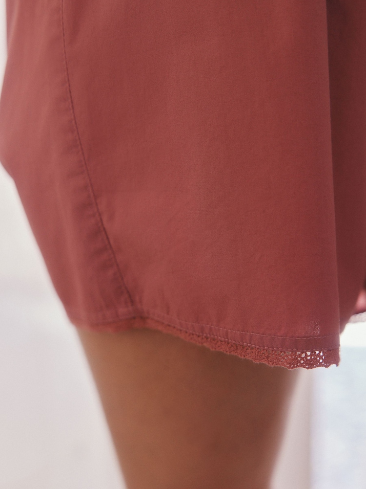 Pink 100% Cotton Ruffle Vest Short Set Pyjamas - Image 6 of 7