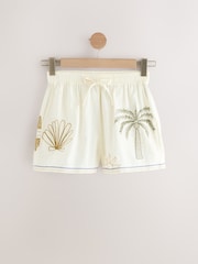 White 100% Cotton Embroidered Button Through Short Set Pyjamas - Image 11 of 13
