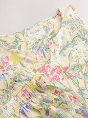 Cream Floral Textured Vest Short Set Pyjamas - Image 10 of 10