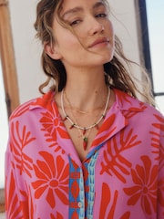 Purple Abstract Button Through Short Set Pyjamas - Image 6 of 6