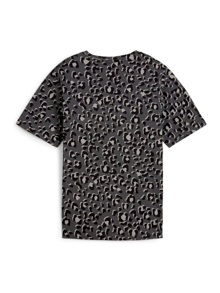 Puma Black Womens ESS+ ANIMAL Relaxed 100% Cotton T-Shirt - Image 5 of 5