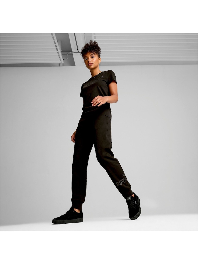 Puma Black Womens ESS+ ANIMAL 100% Cotton T-Shirt - Image 2 of 5