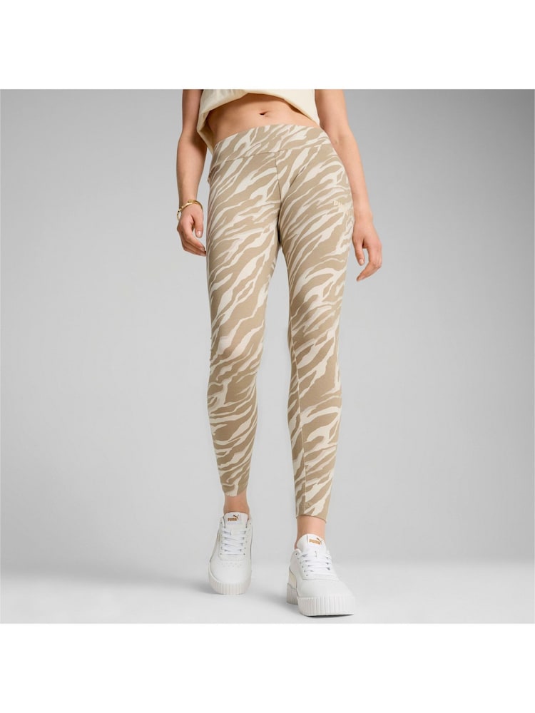 Puma White Womens ESS+ ANIMAL Graphics Leggings - Image 1 of 5