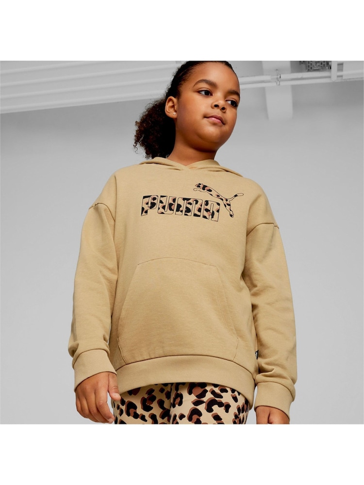 Puma Brown Kids Girls ESS+ Animal Hoodie - Image 1 of 5